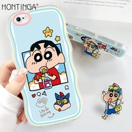 (ผู้ถือฟรี) เคส Hontinga สำหรับ Iphone 6 6S 7 8 Plus SE 2020 SE 2022 SE3 SE 3เคสใสอะนิเมะดินสอสีชิน