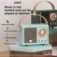 JONYPH Bluetooth Speaker, HiFi Sound Rich Bass Bluetooth Subwoofer, with FM Radio with Handle Retro 