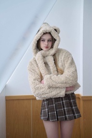 [umore.made] Muffin teddy jacket แจ็คเก็ตขนแกะเทียม+หมวกHoodie ครบเซต ดีไซน์น่ารักมาก อุ่น ฟู นุ่ม