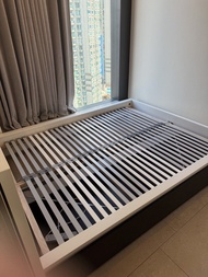 IKEA 床架 牀架 MALM High Bed Frame with 2 Storage Boxes White Queen size