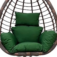 Srutirbo Swing Egg Cushion Replacement, Outdoor Hanging Basket Seat Cushion Pillow, Foldable Hanging Egg Chair Back Cushions with Headrest Pillow (Dark Green)