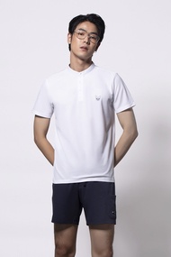 ESP เสื้อโปโลคอจีนเฟรนช์ชี่ ผู้ชาย สีขาว | Stand Collar Frenchie Polo Shirt | 3785