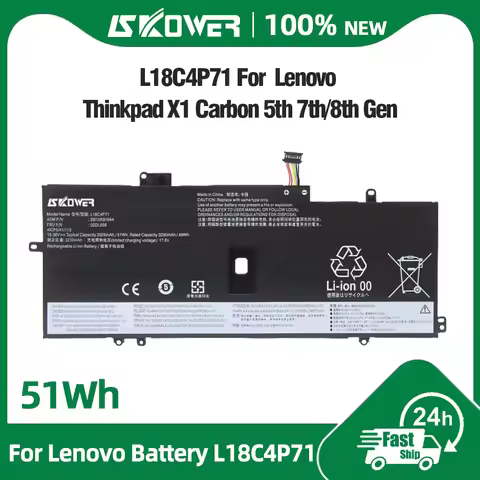 SKOWER L18C4P71 Battery For Lenovo Thinkpad X1 Carbon 7th 2019 8th 2020 Yoga 4th 5th Gen fits L18L4P