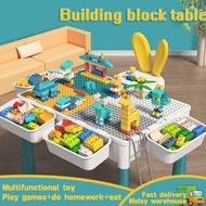 Multifunction Building Block Table Set Meja Mainan Kanak Kanak Building Blocks Huge Table And Free C