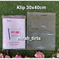 20 SHEETS OF PLASTIC CLIPS WITHOUT HOLES 30X40. 30X40 CLIP PLASTIC BAG