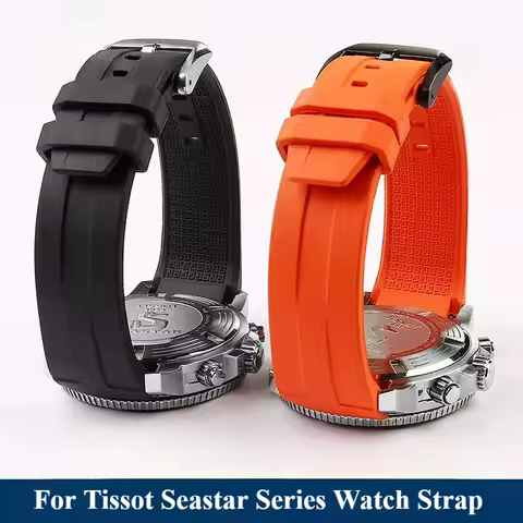 For Tissot 1853 SEASTAR Series T120407 Curved Interface Waterproof Sweatproof Durable Rubber Silicon