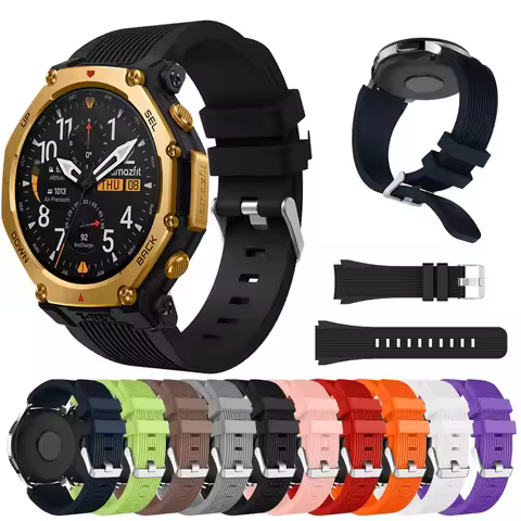 Silicone Strap For Amazfit T-Rex 3 Pro 48mm Smartwatch 22mm Watch Band For Amazfit Bip 5 6/GTR 4 3 2