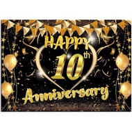Happy 10th Anniversary Photography Backdrop 7x5ft Happy Anniversary 10 years Wedding Anniversary Bac