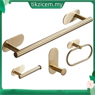 Wall Mounted Hand Towel Bar Rack Brushed Gold Stainless Steel Round Toilet Paper Holder Hook Hardware Accessories