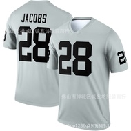 NFL Rugby Jersey Raiders 28 Grey Raiders Josh Jacobs Jersey