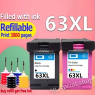For HP 63 HP 63XL HP 63XXL refillable Ink Cartridge Compatible for HP 5200 5212 5220 5230 5232 5252 