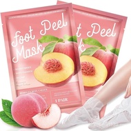 Nourishing Peach & Honey Foot Peel Mask, 2/4 Pairs Callus Remover Exfoliating Foot Mask, Feet Peelin