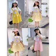 KATUN [Wholesale] | 57-604 Girls' cotton skirt overalls with t-shirt lining | 2-5 years old | Price 