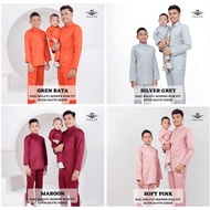 NEW RAYA 2025 (👨‍👦Sedondon Set) Oren Bata Maroon Silver Grey Soft Pink Baju Melayu Modern SlimFit