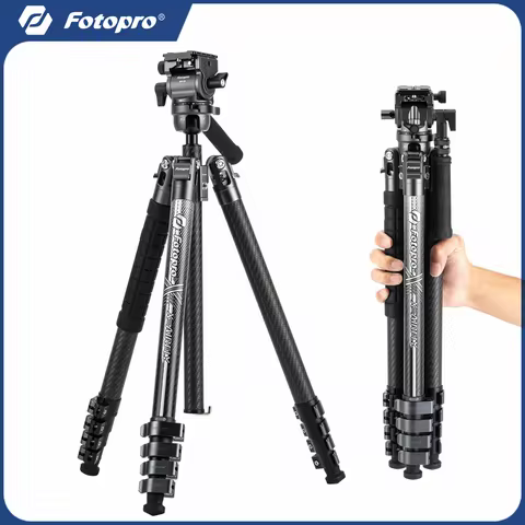 Fotopro X-Airfly Video Carbon Fiber Tripod 164CM Portable Travel Tripod for Camera with Ball Head Fl