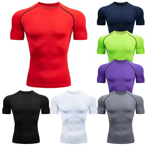 Men's Running Compression Tshirts Quick Dry Soccer Jersey Fitness Tight Sportswear Gym Sport Short S