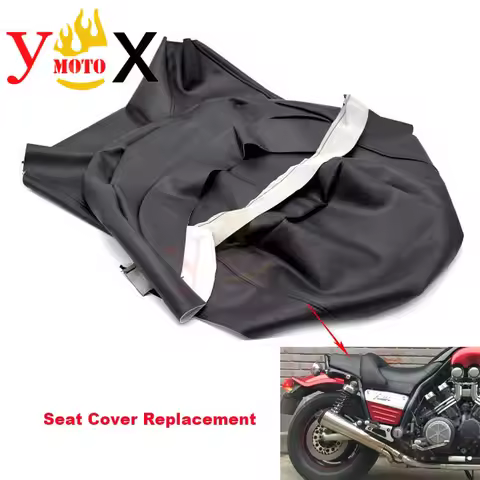 Replacement Thick Black PU Leather Motorcycle Seat Cover Cushion Guard Waterproof For Yamaha VMAX VM