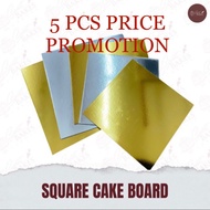 *CLEARANCE PROMOTION* 5PCS！！ 4/5/6/7/8/9/10/11/12 INCH Square Cake Box Gold/ Silver 5 pcs