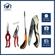 Set of 4 Piece Gardening Tools for Bonsai Care-CB06 (Folding Saw, SK5 Scissors, 24p Pruning Scissors