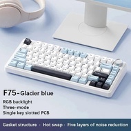 Aula F75 Mechanical Keyboard Multifunctional Knob 3 Mode RGB Hot Swappable Game Keyboard Pad Pc Game