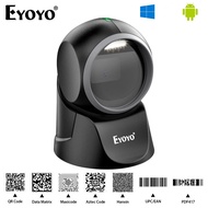 Eyoyo 1D 2D Desktop Barcode Scanner Automatic Sensing Scanning Omnidirectional Hands-Free Barcode Re