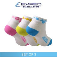 Exped Kids’ Fashion Cotton Charcoal Anklet Socks 3D0476 – Set of 3