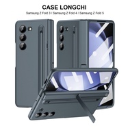 Flip Case Samsung Galaxy Z Fold 3 Fold3 5G - Premium Luxury Leather Carbon Cover Casing Folding Cove
