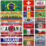 Plaque France Israel Spain Tinplate Plate For Wall Home Restaurant Craft Bar Decor Metal Sign German