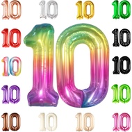 KatchOn, Giant Rainbow 10 Balloon Number - 40 Inch | 10th Birthday Decorations | Rainbow 10th Birthd