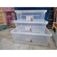 VITA CLEAR PLASTIC BIN, 10L/15L/30L BARRY BIN, PLASTIC BIN WITH STURDY LID