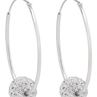 【Gift box】 Swiss Diamond Hoop Earrings
