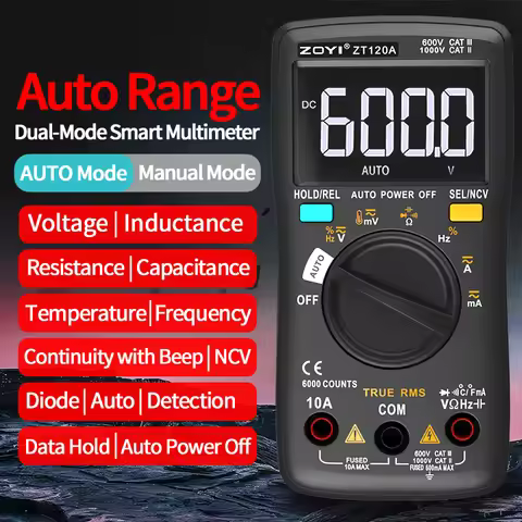ZOYI Digital Multimeter Ammeter Voltmeter Resistance Frequency backlight Meter voltage Diode Frequen