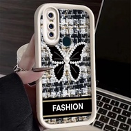 Casing Hp VIVO V15 Case Pola hati kupu-kupu yang modis silikon hitam dan putih Softcase Casing Cangk