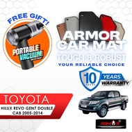 Armor Toyota Hilux REvo Gen7 Double Cab 2005-2014 Carpet Kereta Alas Kaki Car Mat Karpet Tebal Foot 
