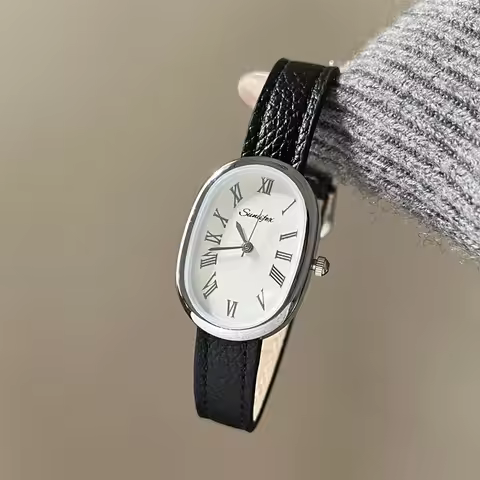 Regalos Navideños Watches for Woman Vintage Ladies Watch Oval Delicate Roman Gold Hands watch שעון י