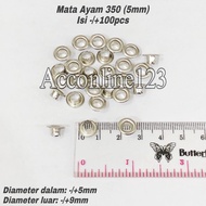 MATA Chicken Eye 350 (5mm) Chicken Eye/ Eyelet 350 (5mm) Silver Contents -/ + 100 pcs