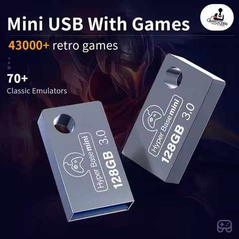 Hyper Base Mini 128GB USB 3.0 Disk Pre-installed 43000 Retro Games Emulators For PS3/PS2/XBOX/Wii/MA