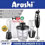 Arashi Hand Blender AHB-01 Blender Tangan 5in1 Blender Mixer Chopper Slicer Serbaguna Arashi AHB 01