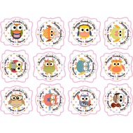 Sticker Labels - Owls - Happy Teacher's Day