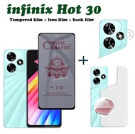 3in1 infinix Hot 30 Anti-Spy Privacy Tempered Glass infinix Hot 30i Ceramic film and Back film infin