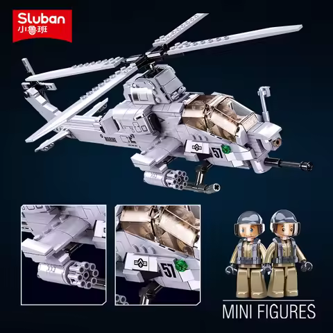 482PCS Air Force Aviation AH-1Z VIPER Aircraft Plane Helicopter Gunship Building Blocks War Weapon B