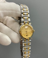 GUCCI 圓形 金色錶盤 日期格 立體logo 古董錶 vintage