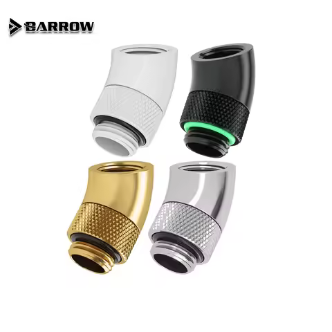 Barrow G1/4" 45 Degree Rotation Fitting 360 Swivel Elbow, water cooling Adapter TWT45-B01