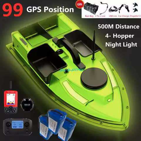 600M Independant 4Bin RC Fishing Bait Boat 54CM Large 99GPS Point Return Fixed Speed Cruise Whole Sh