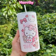 Hello kitty thermos bottle 650ml with cute patterns made of 304 stainless steel.
