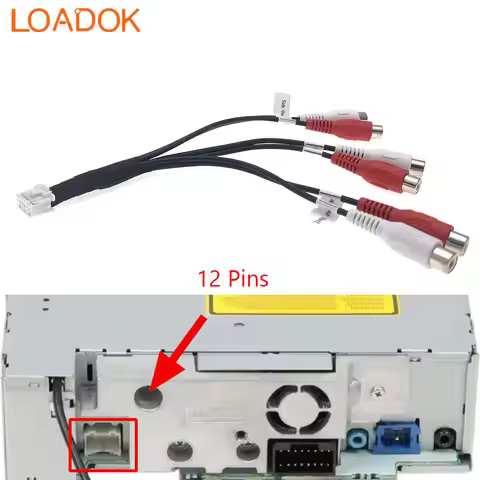 12 Pin Car Audio Stereo Front Rear Sub Woofer Output RCA Cable Adapter For Pioneer AVH-P6500 P6600DV