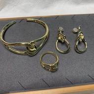 Golden Knot Open Bracelet Female Knot Earrings Knot Ring NO.26071397