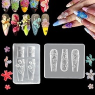 Butterfly Floral Nail Accessories Mold Transparent Nail Accessories 3D Nail Art Mold