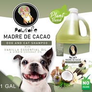 1 Gallon Pawsafe Original Organic Madre De Cacao Dog shampoo VANILLA with pure madre de cacao LEAVES