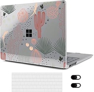 MEEgoodo Case for 12.4” Microsoft Surface Laptop Go 2/1 Released 2022 2020,Clear Laptop Hard Shell Cases with Keyboard &amp; Webcam Cover, Cacti